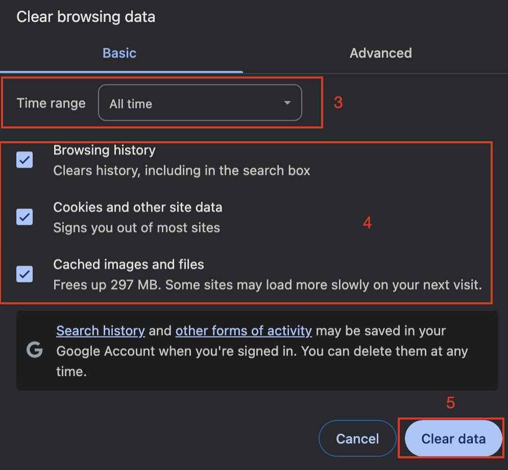 Troubleshoot-Google Chrome-Clear Cache
