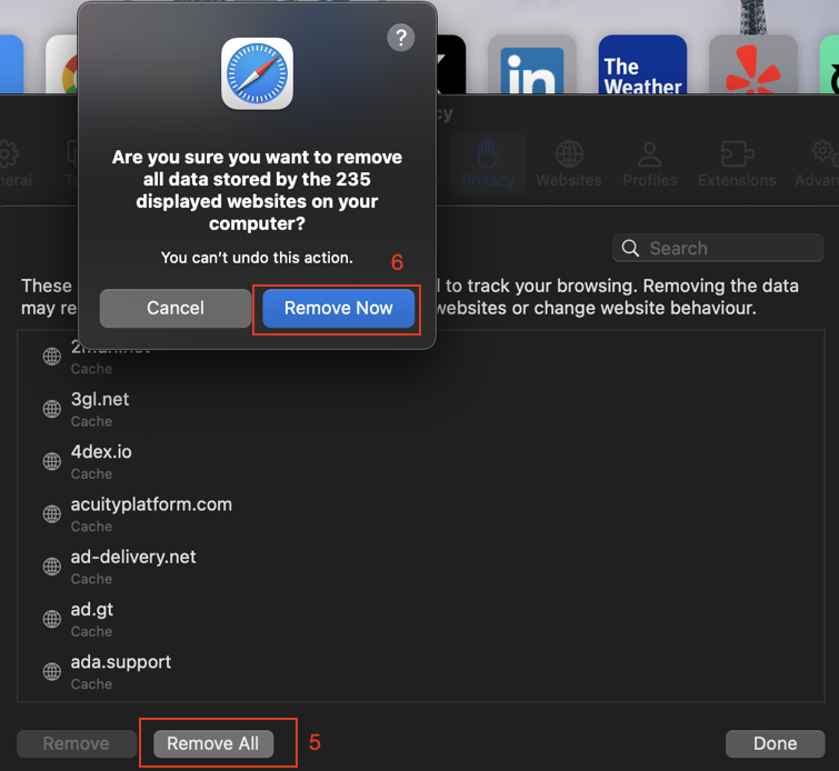 Troubleshoot-Safari-Remova Data