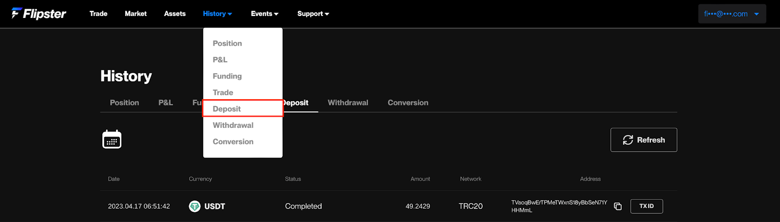 Deposit History