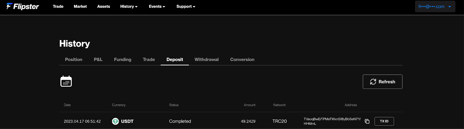 Deposit History Details