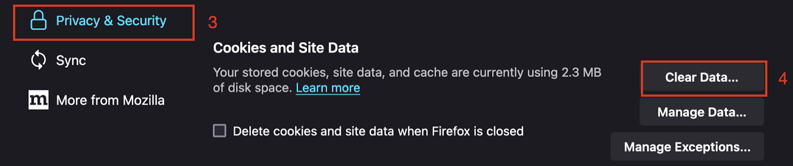 Troubleshoot-Firefox-Clear Data