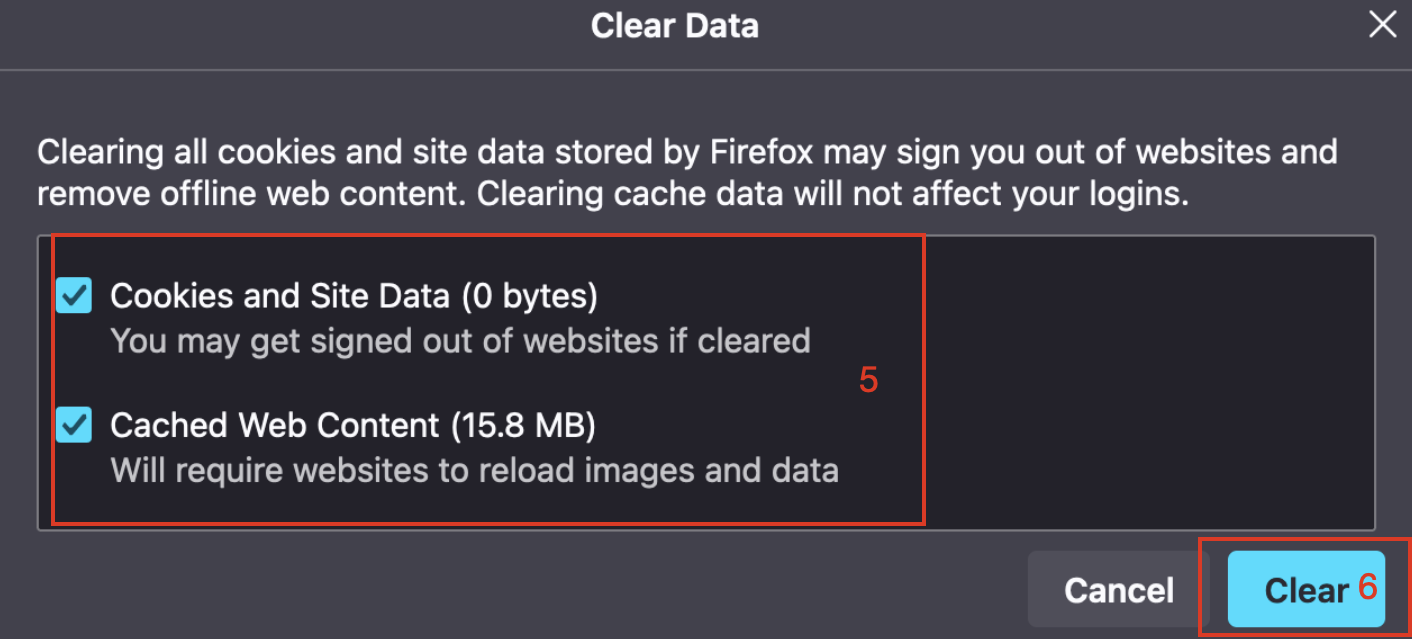 Troubleshoot-Firefox-Clear Cache