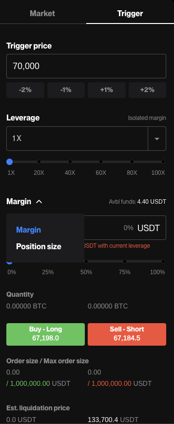 Trigger Order with Margin